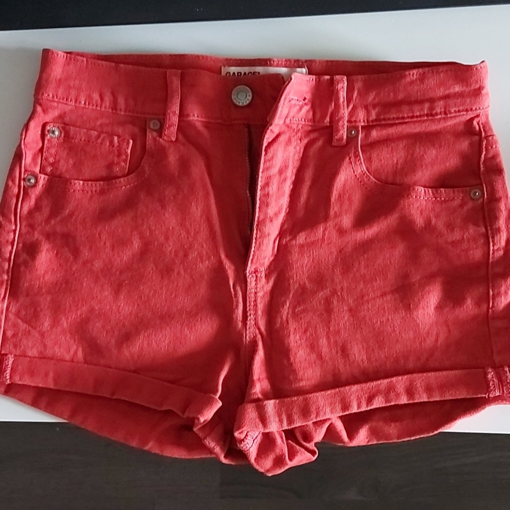 Red demin shorts